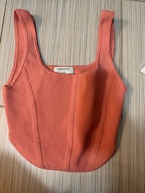 Babaton Coral Ribbed Square-Neck Knit Tank